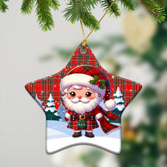 MacBean Tartan Christmas Ceramic Ornament - Santa Claus In Kilt Style
