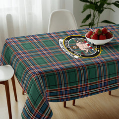 MacFarlane Hunting Ancient Tartan Crest Tablecloth