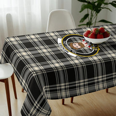 Menzies Black - White Ancient Tartan Crest Tablecloth