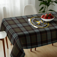 Stewart Old Weathered Tartan Crest Tablecloth