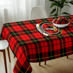 Wallace Hunting Red Tartan Crest Tablecloth