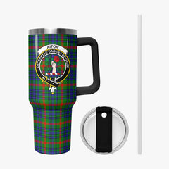 Aiton Tartan Crest 40 oz Insulated Tumbler with Handle