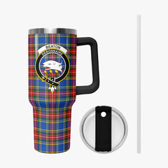 Beaton Modern Tartan Crest 40 oz Insulated Tumbler with Handle