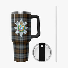 Black Watch Weathered Tartan Crest 40 oz Insulated Tumbler with Handle