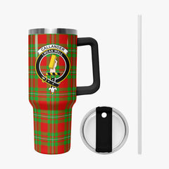 Callander Tartan Crest 40 oz Insulated Tumbler with Handle