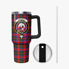 Carrick District Tartan Crest 40 oz Insulated Tumbler with Handle