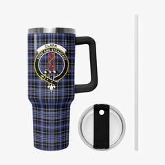 Clark Modern Tartan Crest 40 oz Insulated Tumbler with Handle