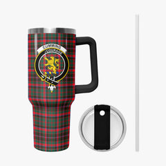 Cumming Hunting Modern Tartan Crest 40 oz Insulated Tumbler with Handle