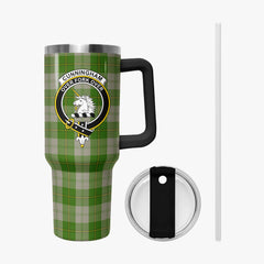 Cunningham Dress Green Dancers Tartan Crest 40 oz Insulated Tumbler with Handle