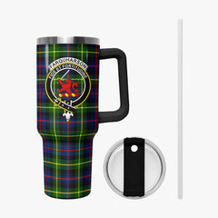 Farquharson Modern Tartan Crest 40 oz Insulated Tumbler with Handle