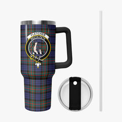 Fletcher of Dunans Tartan Crest 40 oz Insulated Tumbler with Handle