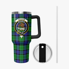 Graham of Menteith Modern Tartan Crest 40 oz Insulated Tumbler with Handle