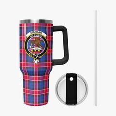 Graham of Menteith Red Tartan Crest 40 oz Insulated Tumbler with Handle