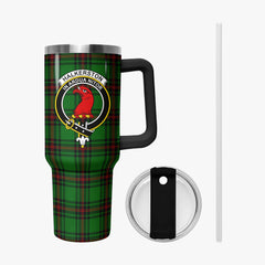 Halkerston Tartan Crest 40 oz Insulated Tumbler with Handle