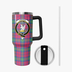 Lindsay Ancient Tartan Crest 40 oz Insulated Tumbler with Handle