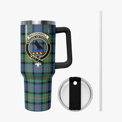MacDonnell of Glengarry Ancient Tartan Crest 40 oz Insulated Tumbler with Handle
