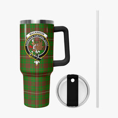 MacKinnon Hunting Modern Tartan Crest 40 oz Insulated Tumbler with Handle