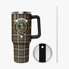 MacLaren Weathered Tartan Crest 40 oz Insulated Tumbler with Handle