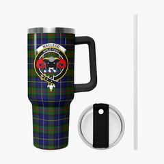 MacLeod of Harris Modern Tartan Crest 40 oz Insulated Tumbler with Handle