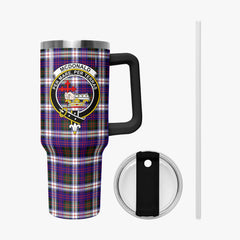 McDonald Dress Modern Tartan Crest 40 oz Insulated Tumbler with Handle