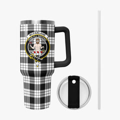 McFarlane Black - White Tartan Crest 40 oz Insulated Tumbler with Handle