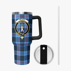 McKay Blue Tartan Crest 40 oz Insulated Tumbler with Handle
