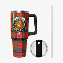 Nicolson Ancient Old Tartan Crest 40 oz Insulated Tumbler with Handle