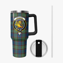 Nicolson Hunting Ancient Tartan Crest 40 oz Insulated Tumbler with Handle