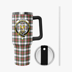 Stewart Dress Modern Tartan Crest 40 oz Insulated Tumbler with Handle