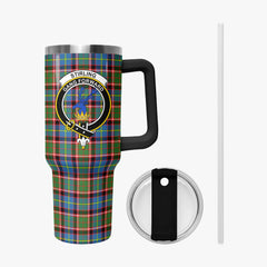 Stirling (of Cadder-Present Chief) Tartan Crest 40 oz Insulated Tumbler with Handle