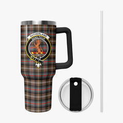 Sutherland Weathered Tartan Crest 40 oz Insulated Tumbler with Handle