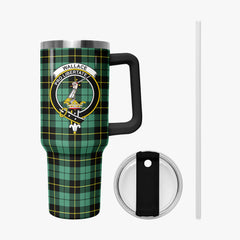 Wallace Hunting Ancient Tartan Crest 40 oz Insulated Tumbler with Handle