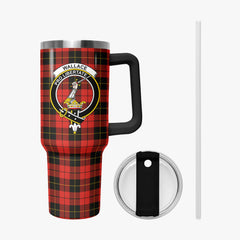 Wallace Weathered Tartan Crest 40 oz Insulated Tumbler with Handle