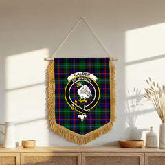 Calder (Calder-Campbell) Tartan Crest Wall Hanging Banner - Wood Pole
