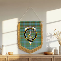 Caldwell Tartan Crest Wall Hanging Banner - Wood Pole