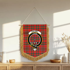 Dalziel Modern Tartan Crest Wall Hanging Banner - Wood Pole