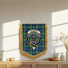 Davidson of Tulloch Tartan Crest Wall Hanging Banner - Wood Pole