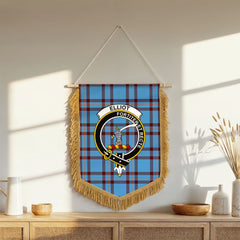 Elliot Ancient Tartan Crest Wall Hanging Banner - Wood Pole