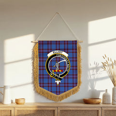 Elliot Modern Tartan Crest Wall Hanging Banner - Wood Pole
