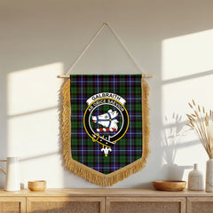 Galbraith Modern Tartan Crest Wall Hanging Banner - Wood Pole