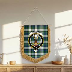 Gordon Dress Ancient Tartan Crest Wall Hanging Banner - Wood Pole