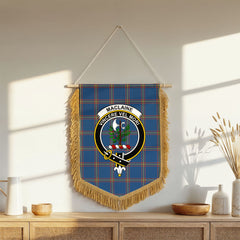 MacLaine of Loch Buie Hunting Ancient Tartan Crest Wall Hanging Banner - Wood Pole