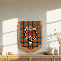 MacNaughton Ancient Tartan Crest Wall Hanging Banner - Wood Pole