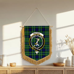MacNeil of Colonsay Modern Tartan Crest Wall Hanging Banner - Wood Pole