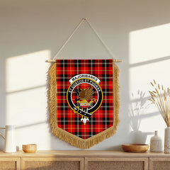 Majoribanks Tartan Crest Wall Hanging Banner - Wood Pole