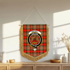 Makgill Tartan Crest Wall Hanging Banner - Wood Pole
