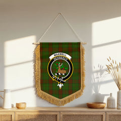 Maxwell Hunting Tartan Crest Wall Hanging Banner - Wood Pole
