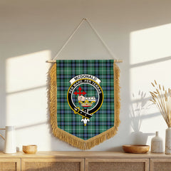McDonald of the Isles Hunting Ancient Tartan Crest Wall Hanging Banner - Wood Pole