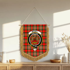 McGill Modern Tartan Crest Wall Hanging Banner - Wood Pole