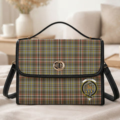Scott Green Weathered Tartan Crest Satchel Bag